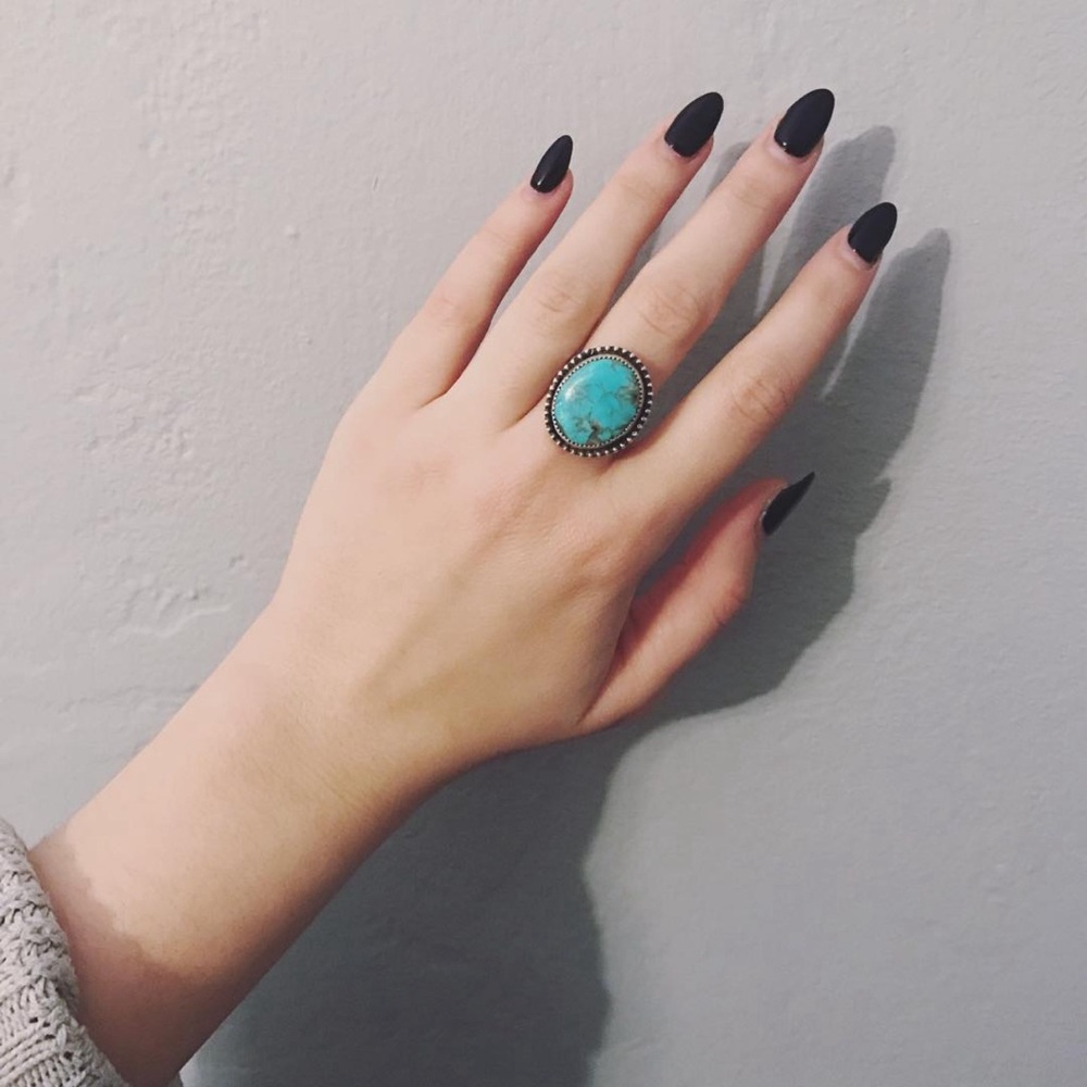 Turquoise Silver Ring - image 2